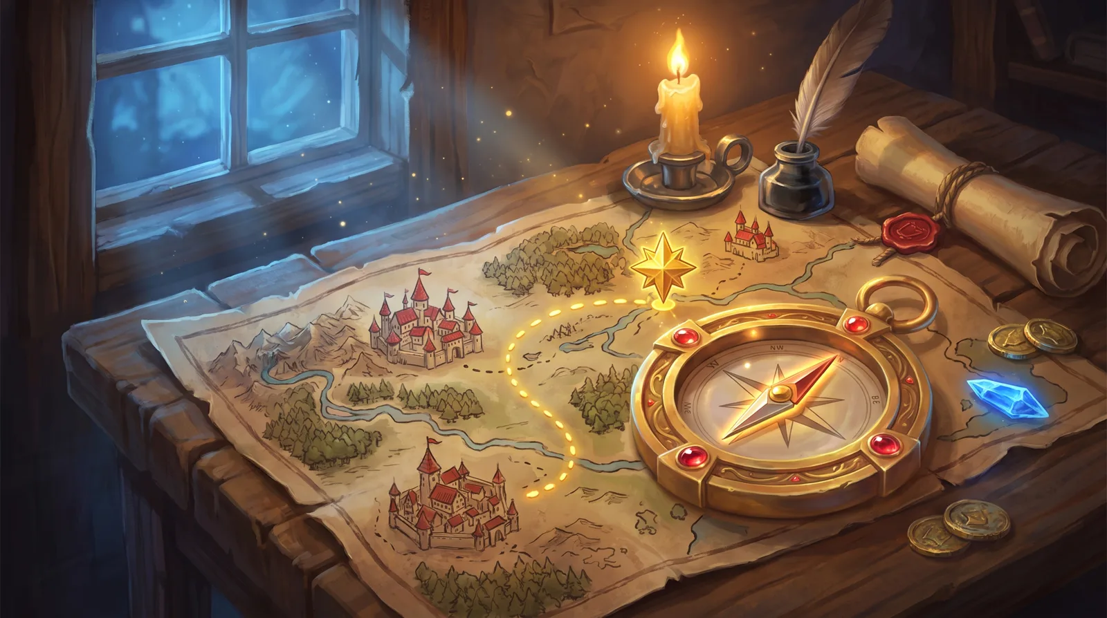 WASD movement, new compass, quests on the map and a tutorial